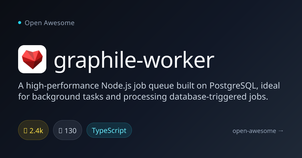 graphile-worker — PostgreSQL Job Queue | Open Awesome
