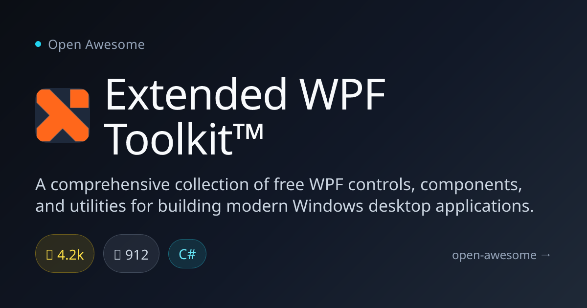 Extended WPF Toolkit™ — Free WPF Controls Collection | Open Awesome