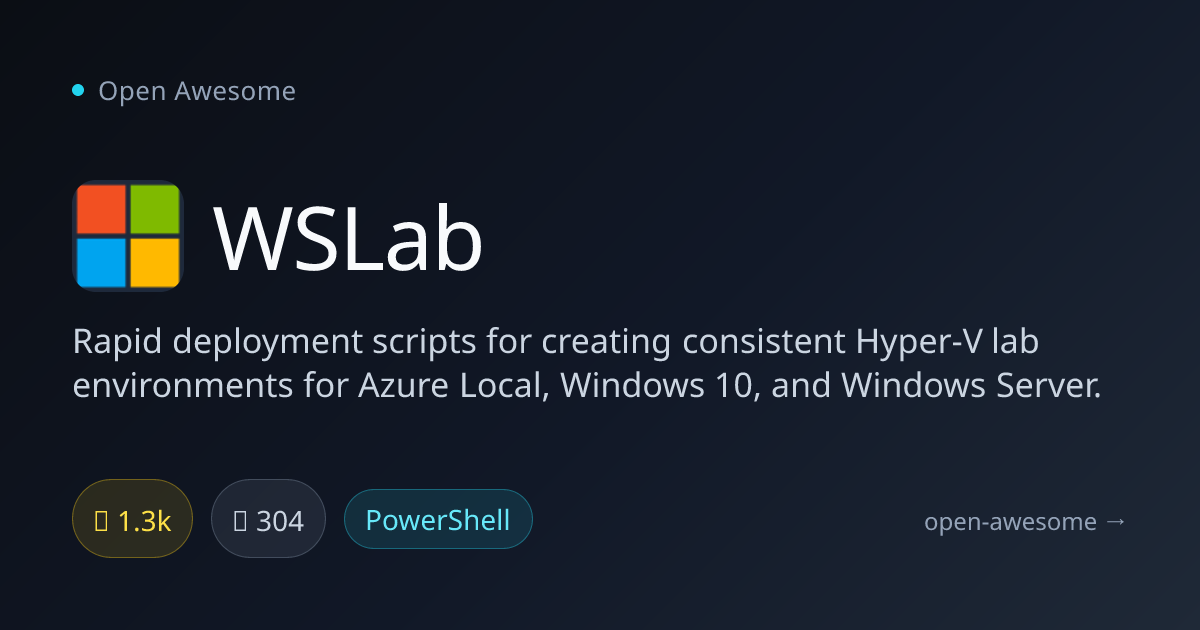 WSLab — Hyper-V Lab Deployment Scripts | Open Awesome