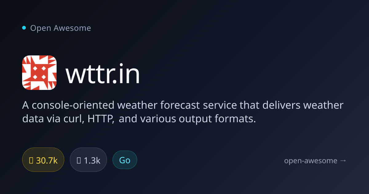 wttr.in — Console-Oriented Weather Service | Open Awesome