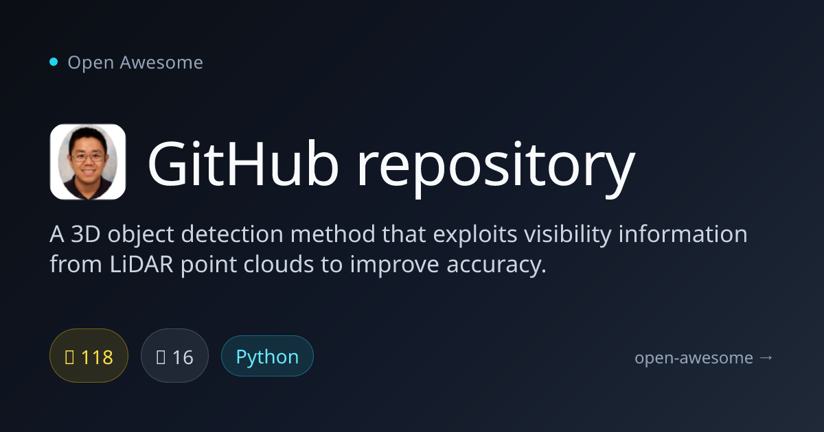 GitHub repository — LiDAR 3D Object Detection Method | Open Awesome