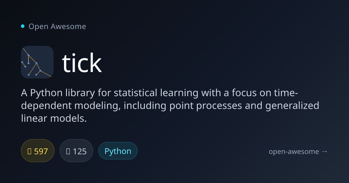 tick — Time-Dependent Statistical Learning | Open Awesome