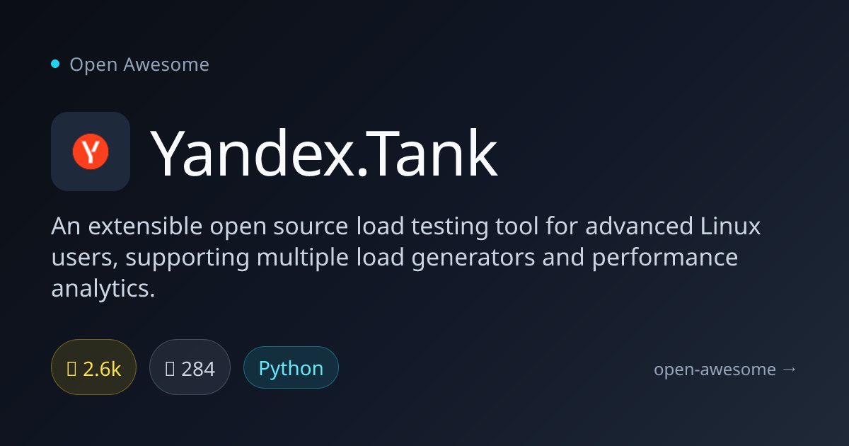 Yandex.Tank — Extensible Load Testing Tool | Open Awesome