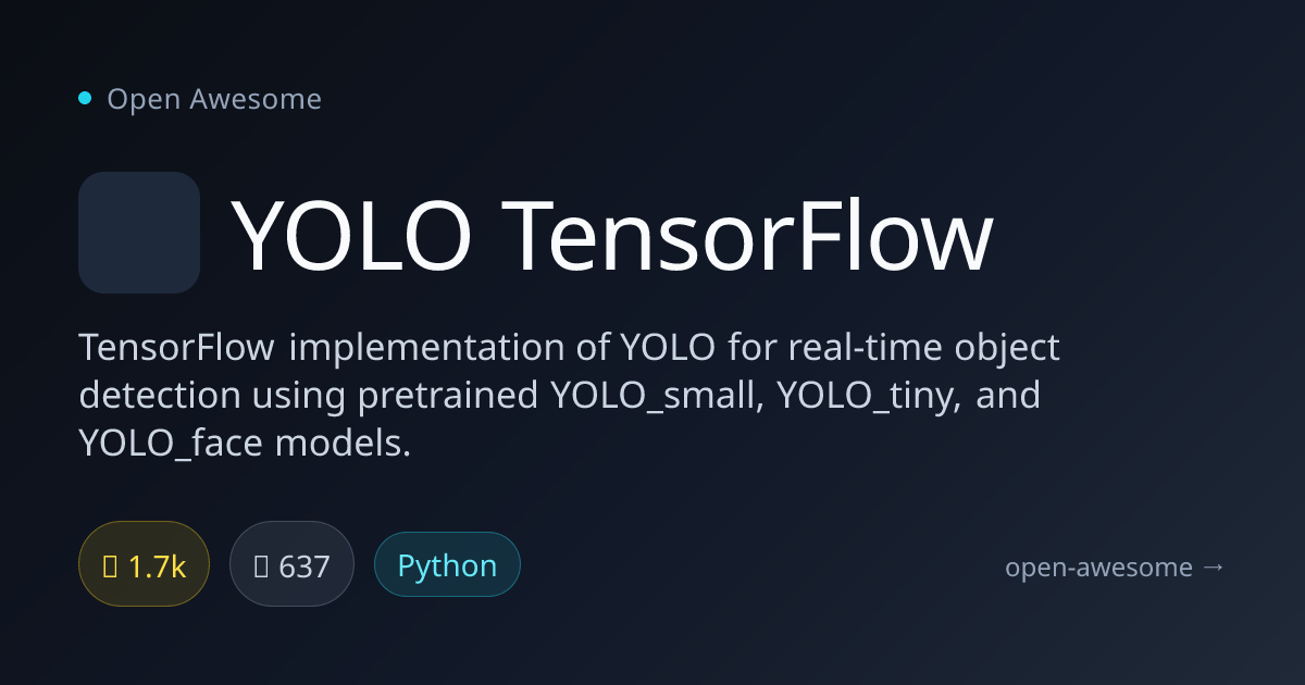 YOLO TensorFlow — TensorFlow YOLO Implementation | Open Awesome
