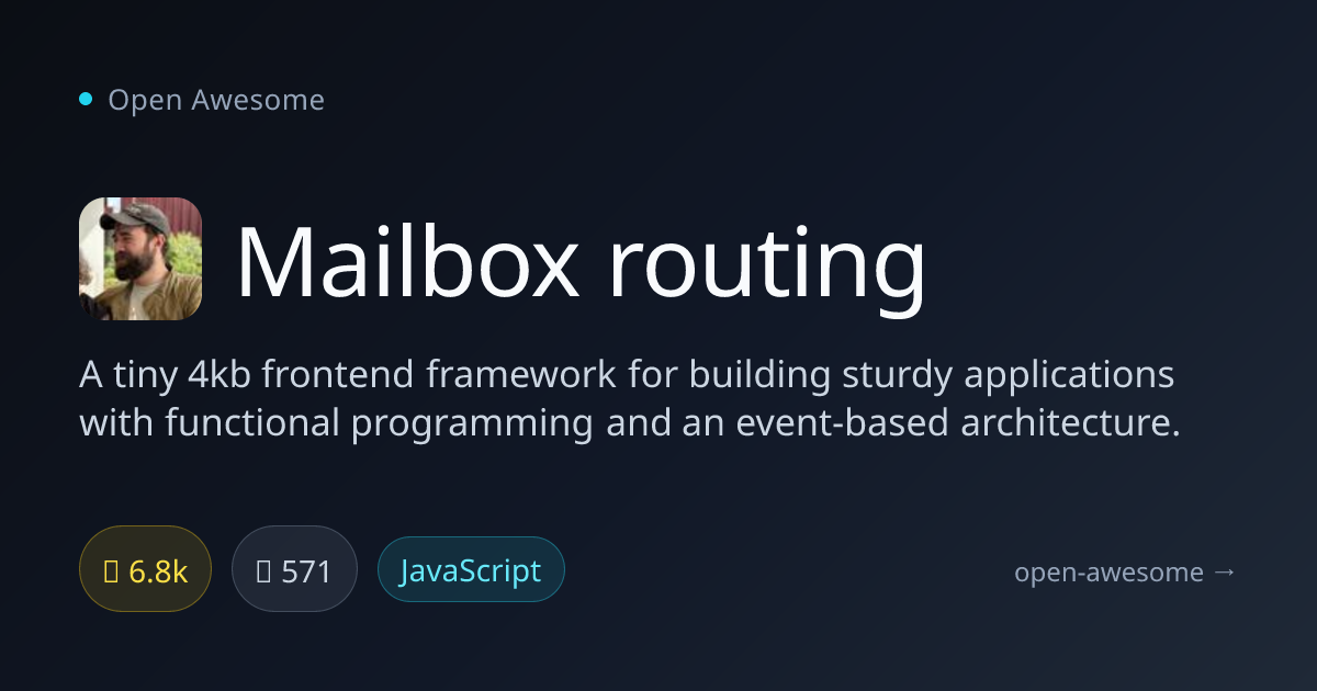 Mailbox routing — 4kb Event-Based Frontend Framework | Open Awesome