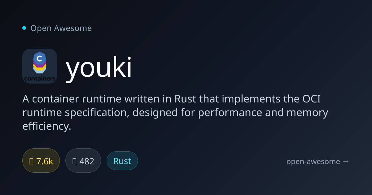 youki — Rust-Based OCI Container Runtime | Open Awesome