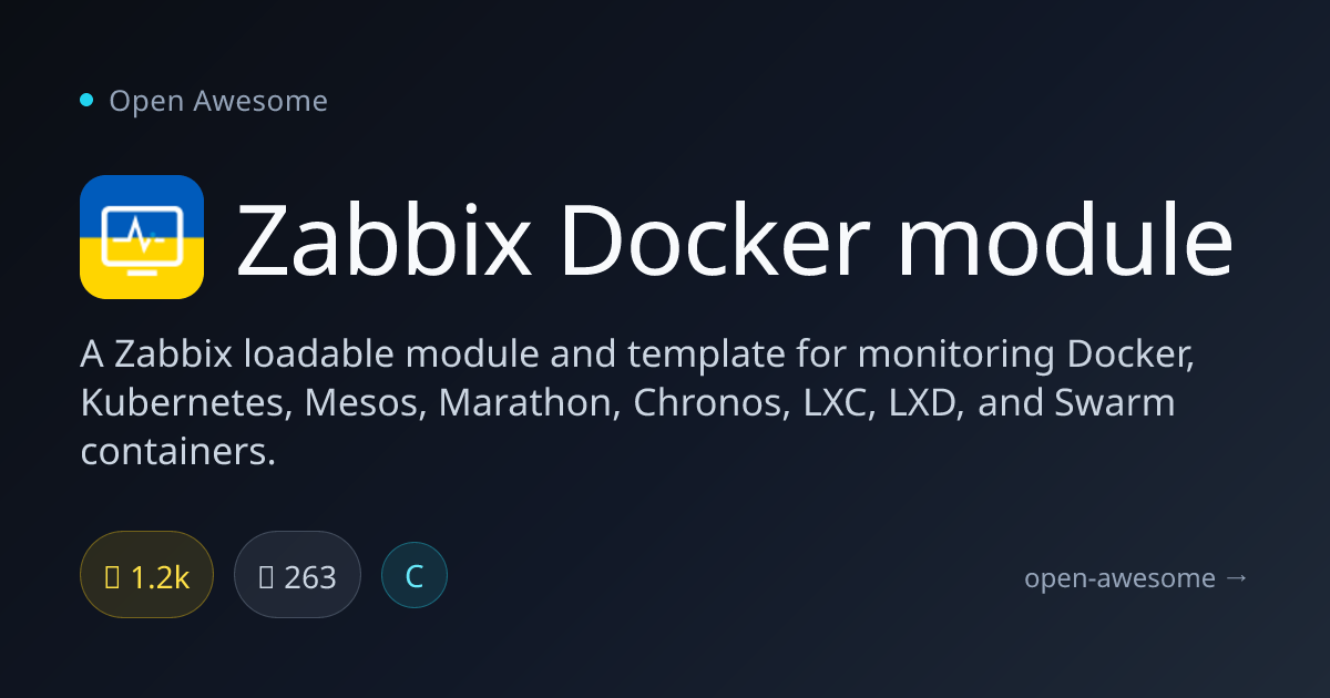 Zabbix Docker module — Docker Monitoring for Zabbix | Open Awesome