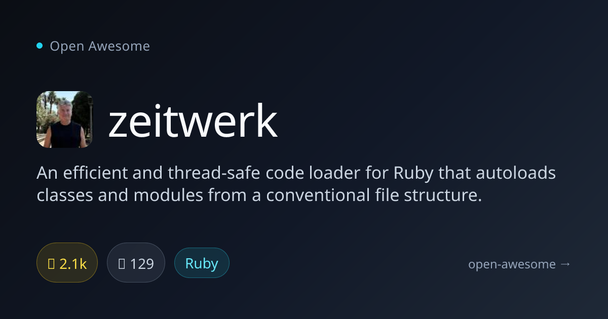 zeitwerk — Efficient Ruby Code Loader | Open Awesome
