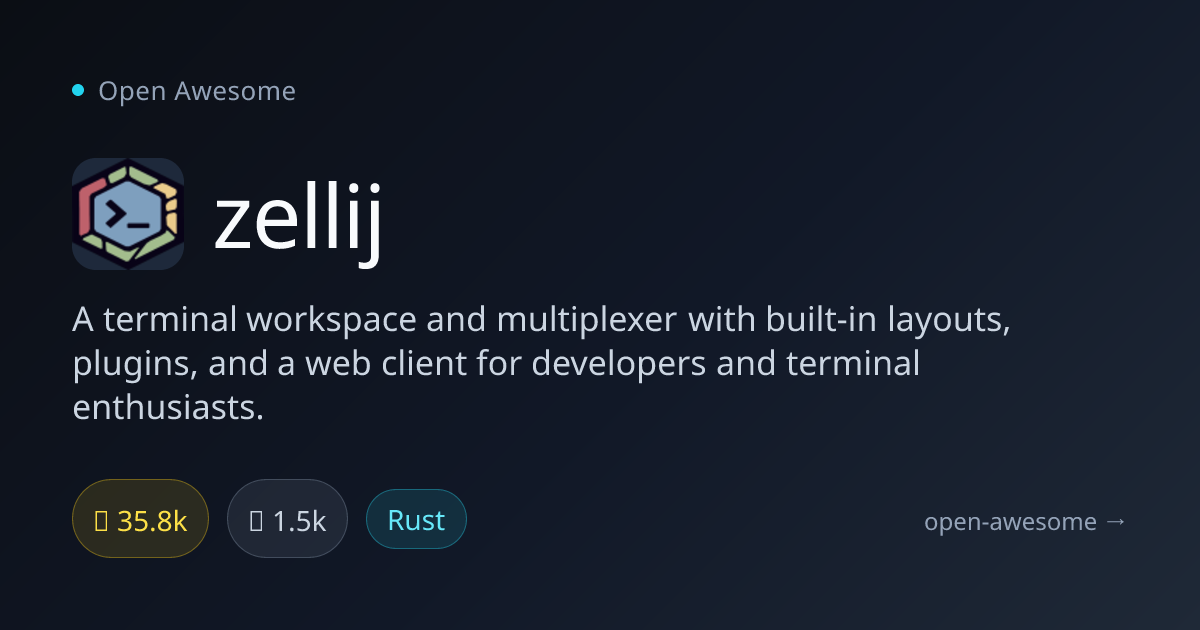 zellij — Terminal Workspace & Multiplexer | Open Awesome