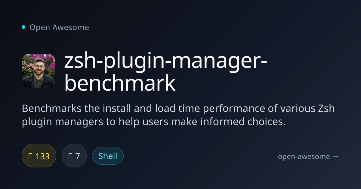 zsh-plugin-manager-benchmark — Zsh Plugin Manager Benchmark | Open Awesome