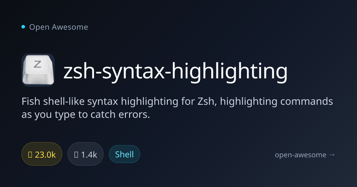 zsh-syntax-highlighting — Zsh Syntax Highlighting Tool | Open Awesome