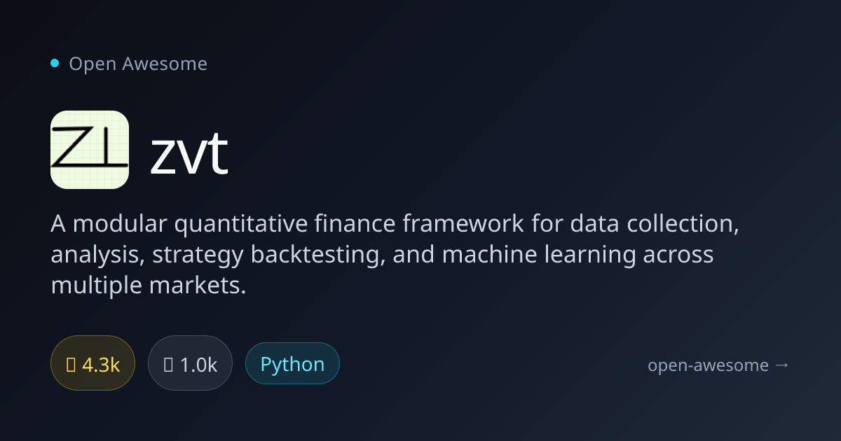 zvt — Quantitative Finance Framework | Open Awesome