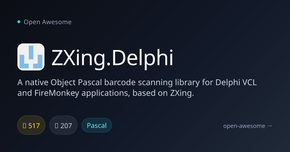 ZXing.Delphi — Delphi Barcode Scanner Library | Open Awesome